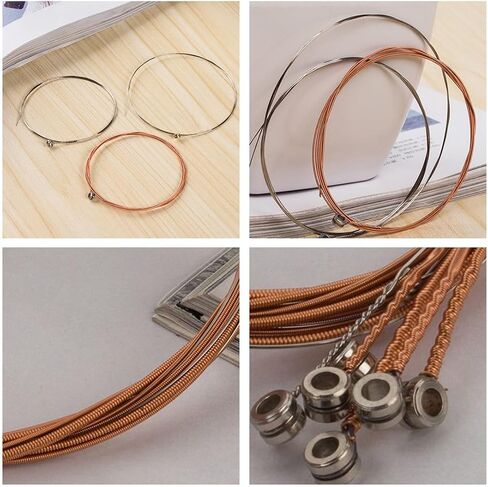 6 Steel Acoustic Guitar Strings Set for Optimal Performance, Labeled for Easy Identification in Saudi Arabia