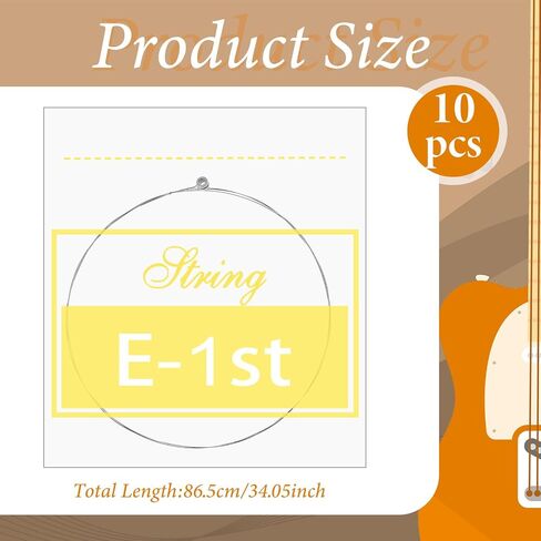 10 Pack Acoustic Guitar High E Strings, Light Tension Acoustic Guitar Strings Bright and Well Balanced Guitar Replacement String Rust-Prevent Guitars String E1st Brass Acoustics Tone High E1st in Saudi Arabia