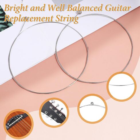 10 Pack Acoustic Guitar High E Strings, Light Tension Acoustic Guitar Strings Bright and Well Balanced Guitar Replacement String Rust-Prevent Guitars String E1st Brass Acoustics Tone High E1st in Saudi Arabia