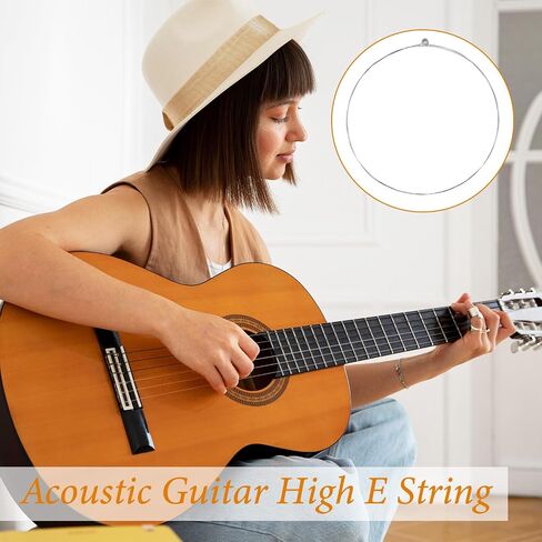 10 Pack Acoustic Guitar High E Strings, Light Tension Acoustic Guitar Strings Bright and Well Balanced Guitar Replacement String Rust-Prevent Guitars String E1st Brass Acoustics Tone High E1st in Saudi Arabia
