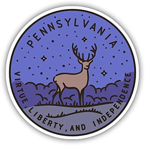 Squiddy Pennsylvania - ملصق فينيل لاصق للهاتف والكمبيوتر المحمول وزجاجة المياه (عرض 3 بوصات) in Saudi Arabia