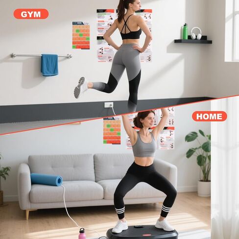 Laminated Vibration Plate Poster -6 Workout Guidance with 30-Day Workout Planner & Body Zone Chart | Beginner to Advanced Guide for Home Gym | Waterproof Exercise Poster (14"x9.5") in Saudi Arabia