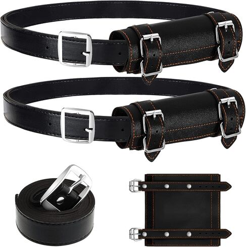 Jecery 2 Pcs Katana Sword Holder Leather Halloween Sheath Scabbard Belt Adjustable Holster Belt Two Buckle Sword Leather in Saudi Arabia