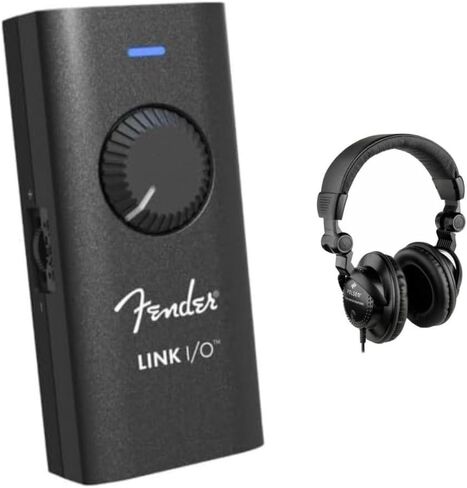 واجهة صوت USB-C المحمولة I/O من Fender Link، تناسب جيبك، وتوفر صوتًا أصليًا وثنائي الاتجاه عبر حزمة اتصال USB مع سماعات رأس Polsen HPC-A30 مغلقة من الخلف لشاشة الاستوديو in Saudi Arabia