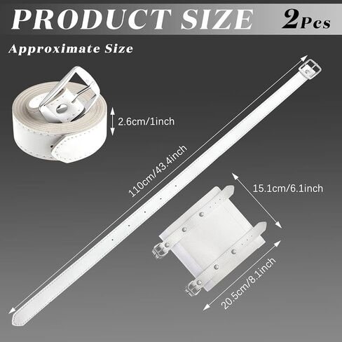 Jecery 2 Pcs Katana Sword Holder Leather Halloween Sheath Scabbard Belt Adjustable Holster Belt Two Buckle Sword Leather in Kuwait
