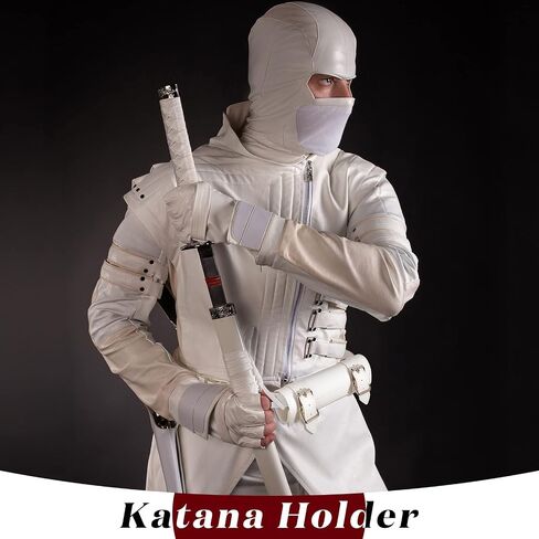 Jecery 2 Pcs Katana Sword Holder Leather Halloween Sheath Scabbard Belt Adjustable Holster Belt Two Buckle Sword Leather in Kuwait