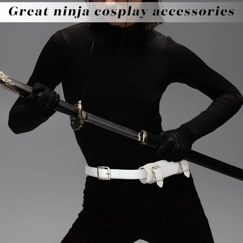 Jecery 2 Pcs Katana Sword Holder Leather Halloween Sheath Scabbard Belt Adjustable Holster Belt Two Buckle Sword Leather in Kuwait