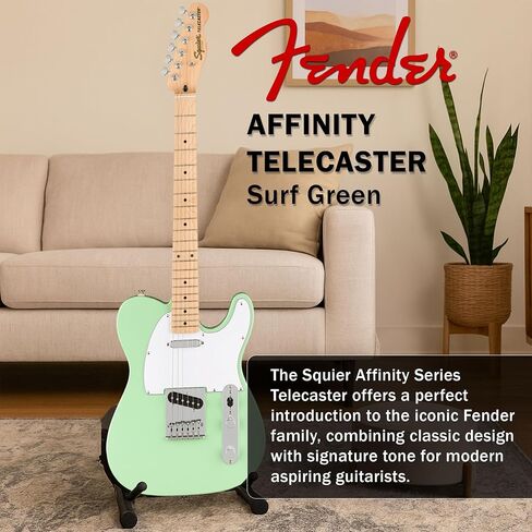 جهاز بث من سلسلة Fender Affinity - حزمة Surf Green مع مضخم صوت Frontman 10G، وحقيبة الحفلة، والموالف، وكابل الآلة، والحزام، واللقطات، وأقراص DVD التعليمية لأوستن بازار in Saudi Arabia