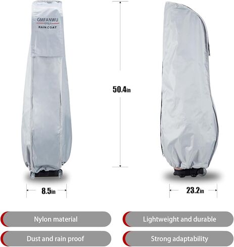 غطاء مطر لحقيبة الجولف، متين مقاوم للغبار، معدات مقاومة للماء أثناء السفر، غطاء مطر لحقيبة الجولف 50.4 بوصة (ارتفاع) × 8.5 بوصة (عرض) × 23.2 بوصة (طول) in Kuwait