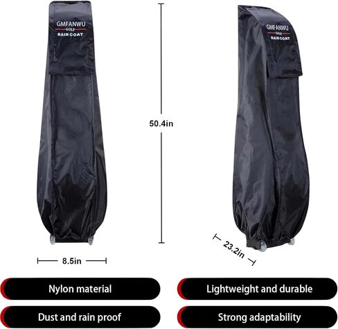 Golf Bag Rain Cover,Durable Dustproof, Travel Waterproof Gear,Golf Bag Rain Hood 50.4" (H) x 8.5" (W) x 23.2" (L) in Saudi Arabia