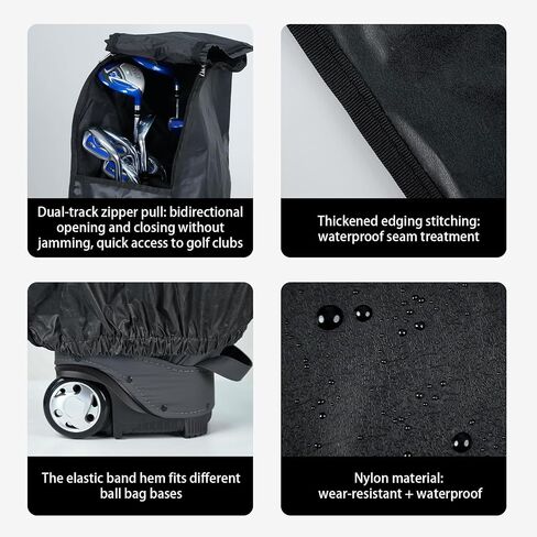 Golf Bag Rain Cover,Durable Dustproof, Travel Waterproof Gear,Golf Bag Rain Hood 50.4" (H) x 8.5" (W) x 23.2" (L) in Saudi Arabia