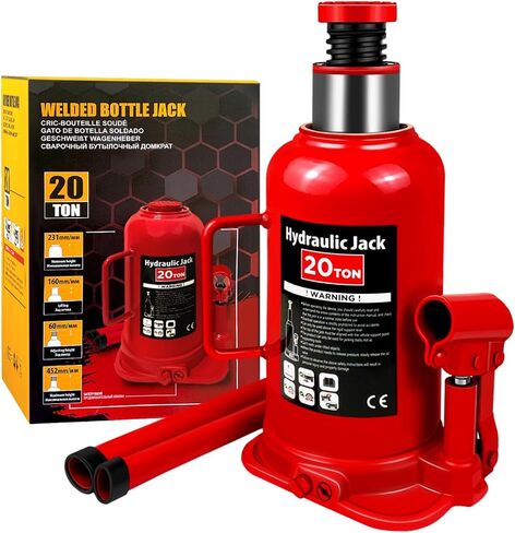 Torin Hydraulic Bottle Jack with Carrying Case, 12 Ton (26,455 lb) Capacity 7.5-14 inch Lifting Range, Muti-Directional Welded Bottle Car Jack for Car, Truck, RV, Pickup Truck, Auto Repair in Saudi Arabia