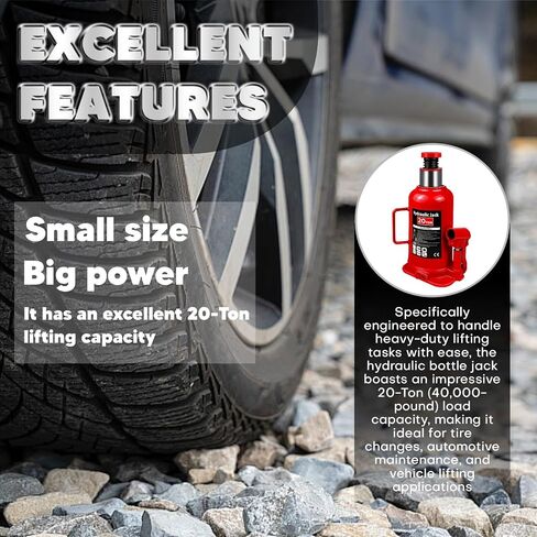 Torin Hydraulic Bottle Jack with Carrying Case, 12 Ton (26,455 lb) Capacity 7.5-14 inch Lifting Range, Muti-Directional Welded Bottle Car Jack for Car, Truck, RV, Pickup Truck, Auto Repair in Saudi Arabia