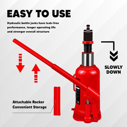 Torin Hydraulic Bottle Jack with Carrying Case, 12 Ton (26,455 lb) Capacity 7.5-14 inch Lifting Range, Muti-Directional Welded Bottle Car Jack for Car, Truck, RV, Pickup Truck, Auto Repair in Saudi Arabia