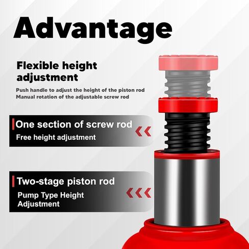 Torin Hydraulic Bottle Jack with Carrying Case, 12 Ton (26,455 lb) Capacity 7.5-14 inch Lifting Range, Muti-Directional Welded Bottle Car Jack for Car, Truck, RV, Pickup Truck, Auto Repair in Saudi Arabia