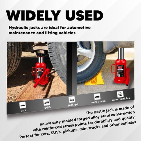 Torin Hydraulic Bottle Jack with Carrying Case, 12 Ton (26,455 lb) Capacity 7.5-14 inch Lifting Range, Muti-Directional Welded Bottle Car Jack for Car, Truck, RV, Pickup Truck, Auto Repair in Saudi Arabia