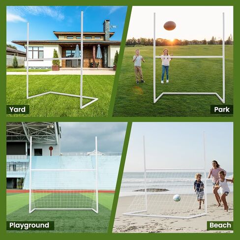 GYMAX 2 في 1 شبكة كرة القدم وعمود مرمى كرة القدم، 65 بوصة × 43 بوصة، أبيض، مجموعة أهداف كرة القدم للأطفال مع أوتاد أرضية وأبازيم تثبيت، هدف كرة قدم UPVC سريع التجميع، شبكة كرة قدم محمولة للشباب في الفناء الخلفي in Saudi Arabia
