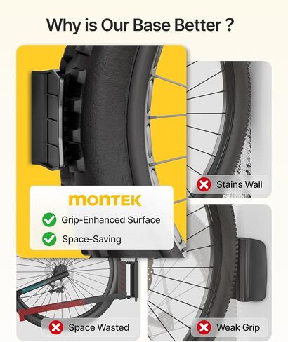 monTEK Bike Wall Mount for 4.5" Tire Width, Swivel Bike Wall Hanger Holds Up to 77lbs, Space-Saving Bike Rack Garage, Heavy Duty Bike Storage for Bedroom Home Office, 2 Pack in Saudi Arabia