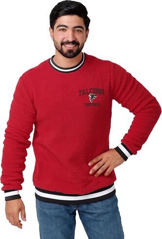 FOCO Men's Standard NFL Logo Sherpa Crewneck Sweater, Team Color in Saudi Arabia