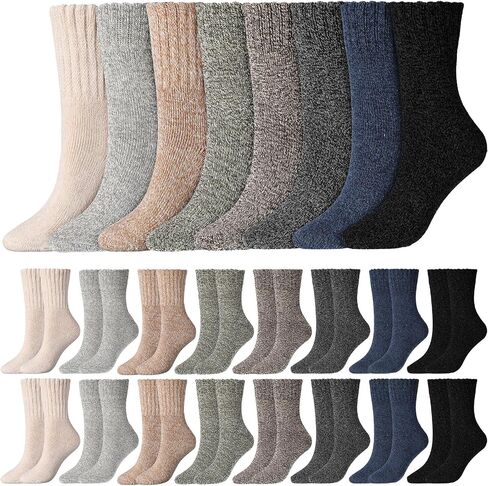 JaGely Mens Hiking Wool Socks Warm Thermal Thick Athletic Boot Sock for Winter Cold Weather, One Size, Multicolored in Saudi Arabia
