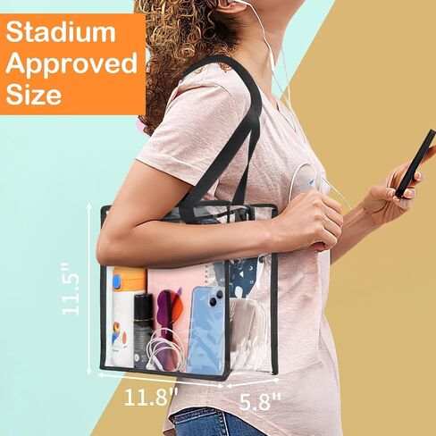 Clear Bag for Stadium Events Tote Bag with Adjustable Straps for Work Travel Concerts in Saudi Arabia