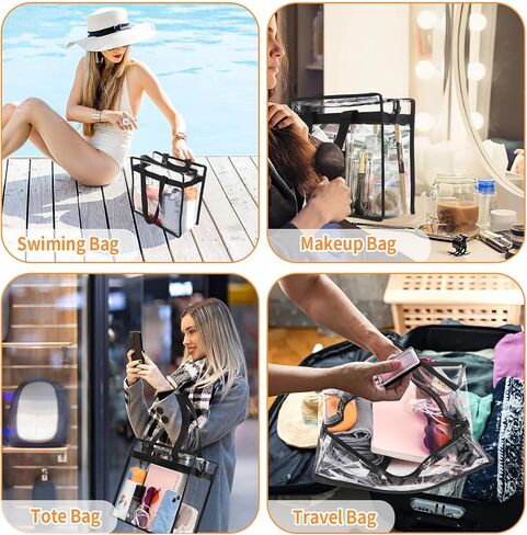 Clear Bag for Stadium Events Tote Bag with Adjustable Straps for Work Travel Concerts in Saudi Arabia