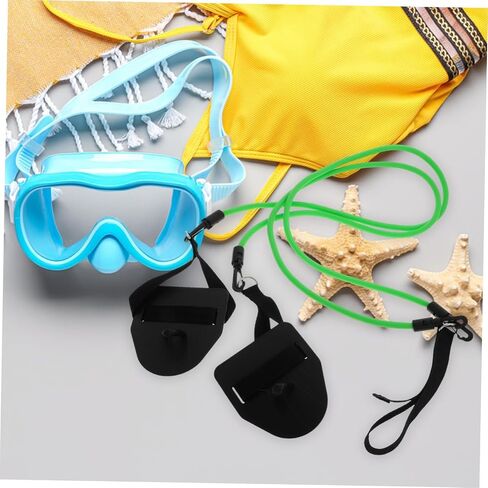 POPETPOP Swimming Paddles with Elastic Resistance Bands Portable Hand Grips for Swim Training Lightweight Water Aerobics Equipment for Skill Improvement and Arm Strength in Saudi Arabia