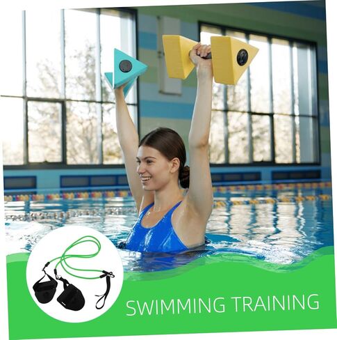 POPETPOP Swimming Paddles with Elastic Resistance Bands Portable Hand Grips for Swim Training Lightweight Water Aerobics Equipment for Skill Improvement and Arm Strength in Saudi Arabia