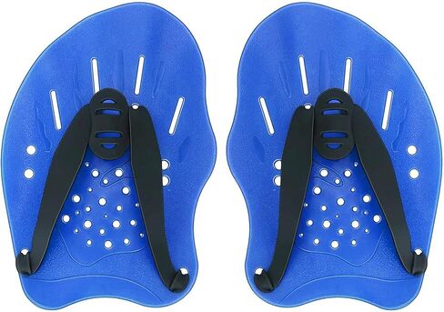 Ergonomic PVC Swim Paddles for Technique Correction – Lap Training Hand Paddles with Adjustable Straps, Blue in Saudi Arabia