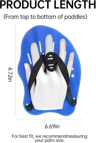 Ergonomic PVC Swim Paddles for Technique Correction – Lap Training Hand Paddles with Adjustable Straps, Blue in Saudi Arabia