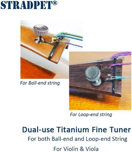 Dual-use Titanium Fine Tuner for Loop-end & Ball-end Strings, for Violin & Viola in Kuwait