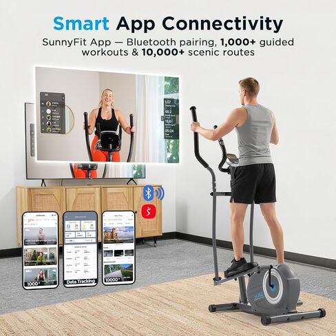 JLL Smart Upright Elliptical & Full-Body Cross Trainer – Compact, Low-Impact Cardio Machine for Home, Arm & Leg Workout, Whisper-Quiet, Heart Rate Monitor, Bluetooth with Fit App, Magnetic Resistance in Saudi Arabia