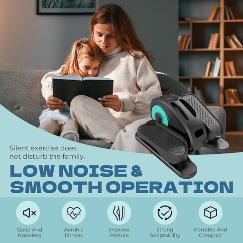 Under Desk Elliptical Machine, Portable Elliptical Ellipse Leg Exerciser for Seniors Quiet Electric Foot Pedal Exerciser for Home with Remote Control in Saudi Arabia