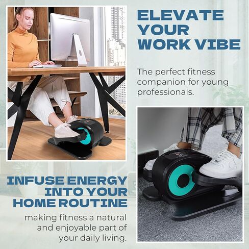 Under Desk Elliptical Machine, Portable Elliptical Ellipse Leg Exerciser for Seniors Quiet Electric Foot Pedal Exerciser for Home with Remote Control in Saudi Arabia