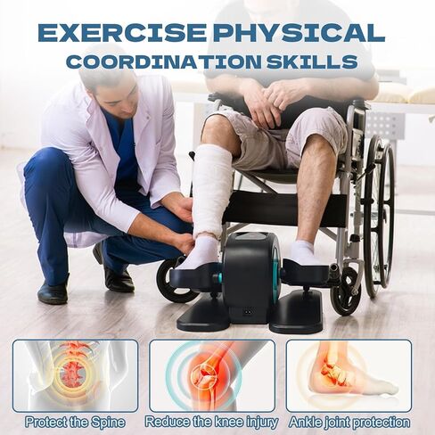 Under Desk Elliptical Machine, Portable Elliptical Ellipse Leg Exerciser for Seniors Quiet Electric Foot Pedal Exerciser for Home with Remote Control in Saudi Arabia