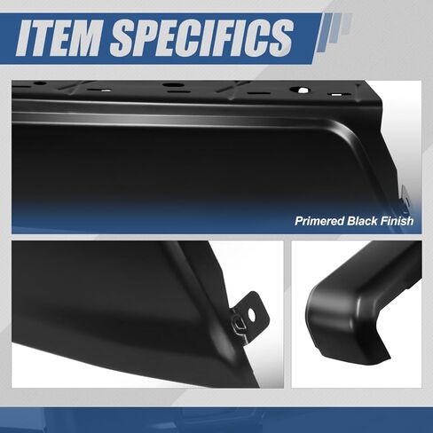 Auto Dynasty Rear Bumper End Caps Cover Compatible with 2015-2020 Ford F-150, Passenger Right Side, with Parking Sensor Holes, Primered/Painted Black in Kuwait