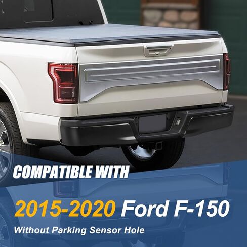 Auto Dynasty Rear Bumper End Caps Cover Compatible with 2015-2020 Ford F-150, Passenger Right Side, with Parking Sensor Holes, Primered/Painted Black in Kuwait