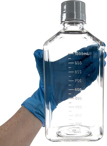Eisco-حزمة من 24 ، 500 مل زجاجات الوسائط Petg المعقمة مع قبعات HDPE ، مربعة ، مقاومة للتسرب ، والعبث ، غير واضحة ، غاما معقمة ، مثالية للكواشف المختبرية ، المخازن المؤقتة والاستخدام الحيوي الحيوي in Saudi Arabia