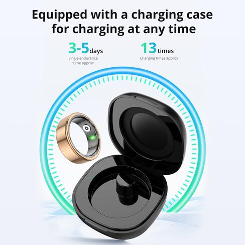 COLMI R02 Sports Tracking Smart Ring, Multiple Sports Modes, Record time, Steps, Calories, Suitable for Men and Women, Heart Rate, Blood Oxygen, Sleep, with Charging Compartment. (Black, #12) in Saudi Arabia