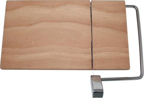 SlidingSusan Cheese Cutting Board - 11" Beech Wood with Silver Stainless Steel Slicer - Charcuterie Block for Hard & Soft Cheeses, Butter, Meat – Heavy Duty Handheld Kitchen Tool in Saudi Arabia