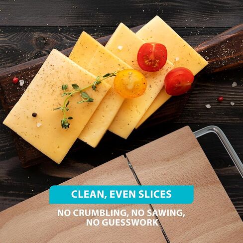 SlidingSusan Cheese Cutting Board - 11" Beech Wood with Silver Stainless Steel Slicer - Charcuterie Block for Hard & Soft Cheeses, Butter, Meat – Heavy Duty Handheld Kitchen Tool in Saudi Arabia