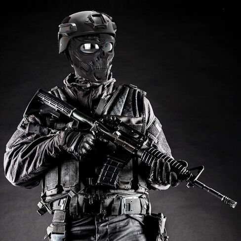 قناع وجه جمجمة لكامل الوجه، قناع دراجة نارية، قناع Airsoft، قناع تكتيكي، قناع كرة الطلاء للرجال والنساء in Kuwait
