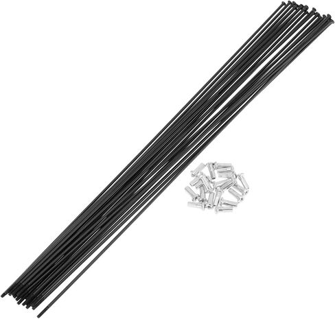 20 Set 14G Straight Pull Bicycle Spokes 283mm Straight Pull Bike Wheel Spokes Carbon Steel Black in Saudi Arabia