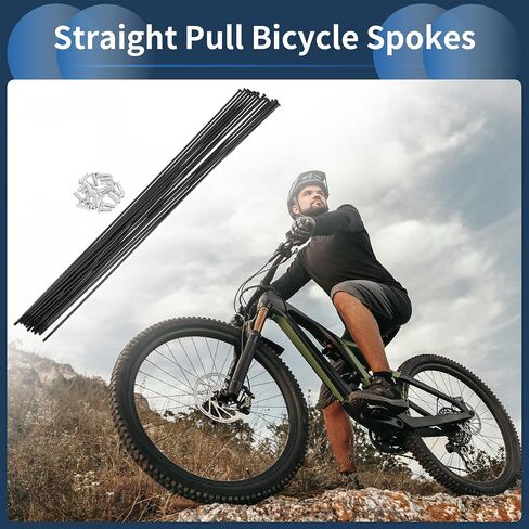 20 Set 14G Straight Pull Bicycle Spokes 283mm Straight Pull Bike Wheel Spokes Carbon Steel Black in Saudi Arabia