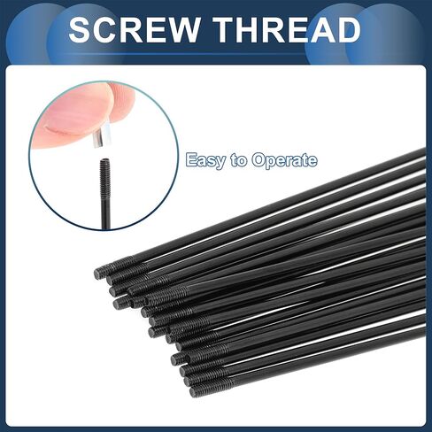 20 Set 14G Straight Pull Bicycle Spokes 283mm Straight Pull Bike Wheel Spokes Carbon Steel Black in Saudi Arabia