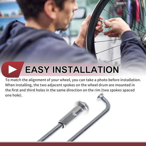 72 Set 14G Bicycle Spokes Bike Wheel Spokes Carbon Steel Galvanized Silver Tone in Kuwait