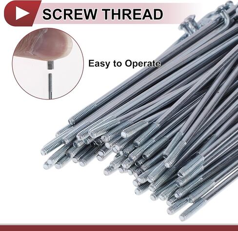 72 Set 14G Bicycle Spokes Bike Wheel Spokes Carbon Steel Galvanized Silver Tone in Kuwait