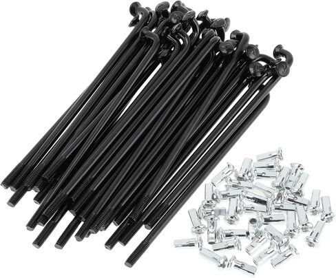 1 Set Universal Bicycle Spokes 12G 74mm Length Bike Wheel Spokes Nipple Black Carbon Steel in Saudi Arabia