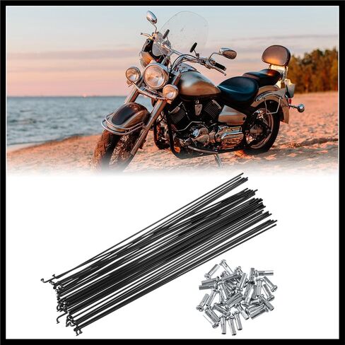 40 Pcs Bicycle Steel Spokes 14G Bike Spoke 257mm Length with Nipples for Most Bicycle Durable Material in Saudi Arabia