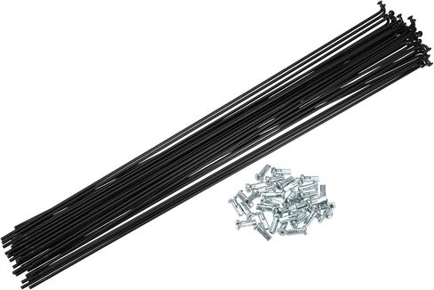 ACROPIX 36 قطعة 14G J Bend 280 مم × 2 مم دراجة دراجة المتحدث مع الحلمات الصلب قطع غيار السيارات السوداء in Saudi Arabia